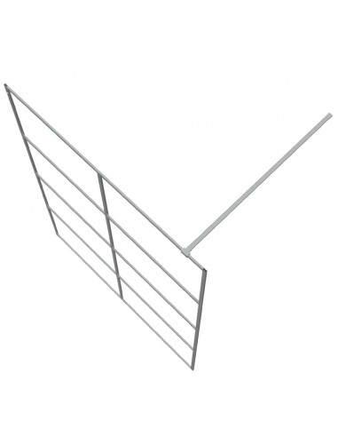 Parete Doccia Walk in Argento 140x195 cm Vetro Trasparente ESG