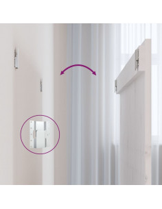 Testiera da Parete Bianca 108x3x90 cm in Legno Massello di Pino