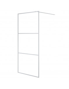 Parete Doccia Walk in Argento 90x195 cm Vetro Trasparente ESG 2
