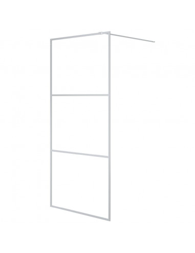 Parete Doccia Walk in Argento 90x195 cm Vetro Trasparente ESG