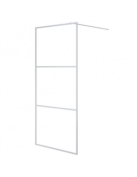 Parete Doccia Walk in Argento 90x195 cm Vetro Trasparente ESG