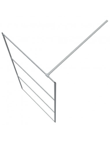 Parete Doccia Walk in Argento 90x195 cm Vetro Trasparente ESG