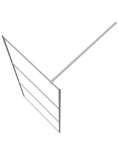 Parete Doccia Walk in Argento 90x195 cm Vetro Trasparente ESG