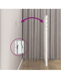 Testiera da Parete Bianca 126x3x91,5 cm Legno Massello di Pino