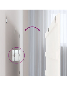 Testiera da Parete Bianca 127,5x3x60 cm Legno Massello di Pino