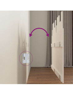 Testiera da Parete Bianca 127,5x3x80 cm Legno Massello di Pino