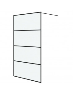 Parete Doccia Walk in Nera 115x195 cm Vetro Smerigliato ESG 2