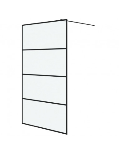 Parete Doccia Walk in Nera 115x195 cm Vetro Smerigliato ESG