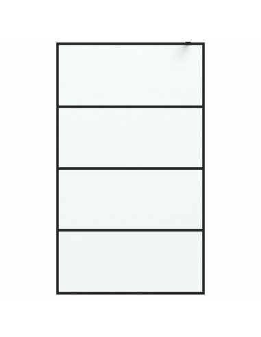 Parete Doccia Walk in Nera 115x195 cm Vetro Smerigliato ESG