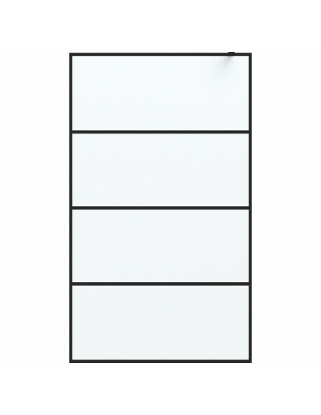 Parete Doccia Walk in Nera 115x195 cm Vetro Smerigliato ESG