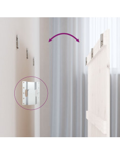 Testiera da Parete Bianca 140x3x90 cm in Legno Massello di Pino