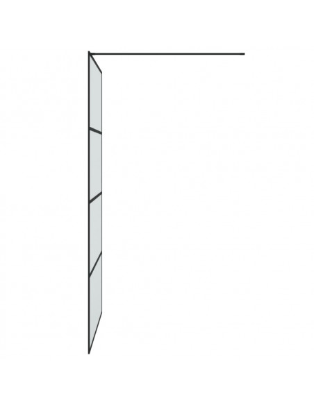Parete Doccia Walk in Nera 115x195 cm Vetro Smerigliato ESG