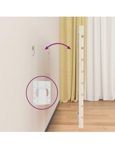 Testiera da Parete Bianca 156x3x63 cm in Legno Massello di Pino