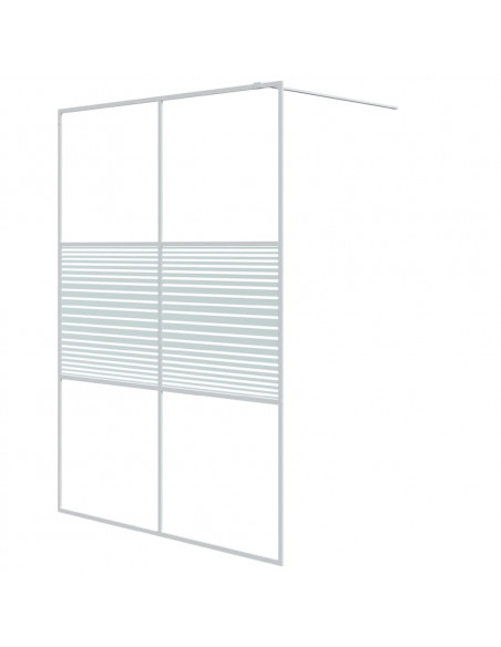 Parete Doccia Walk in Bianca 140x195 cm Vetro Trasparente ESG