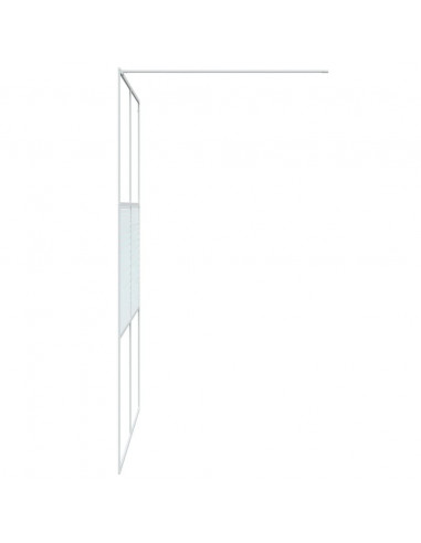 Parete Doccia Walk in Bianca 140x195 cm Vetro Trasparente ESG