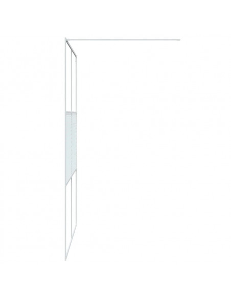 Parete Doccia Walk in Bianca 140x195 cm Vetro Trasparente ESG