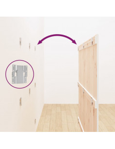 Testiera da Parete Bianca 166x3x110 cm Legno Massello di Pino