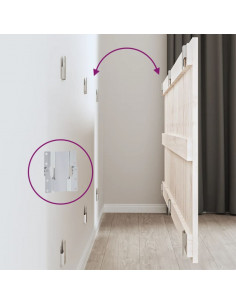 Testiera da Parete Bianca 166x3x60 cm in Legno Massello di Pino