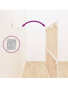 Testiera da Parete Bianca 185x3x110 cm Legno Massello di Pino