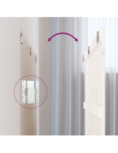 Testiera da Parete Bianca 185x3x90 cm in Legno Massello di Pino