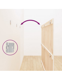 Testiera da Parete Bianca 204x3x110 cm Legno Massello di Pino