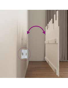 Testiera da Parete Bianca 204x3x80 cm in Legno Massello di Pino