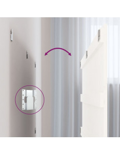 Testiera da Parete Bianca 204x3x90 cm in Legno Massello di Pino