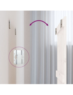 Testiera da Parete Bianca 82,5x3x60cm in Legno Massello di Pino