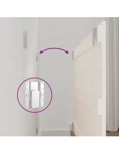 Testiera da Parete Bianca 95,5x3x60cm in Legno Massello di Pino