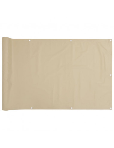 Paravento da Balcone Beige 90x300 cm in Tessuto Oxford