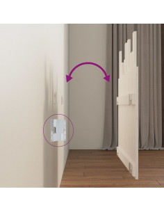 Testiera da Parete Bianca 95,5x3x80cm in Legno Massello di Pino