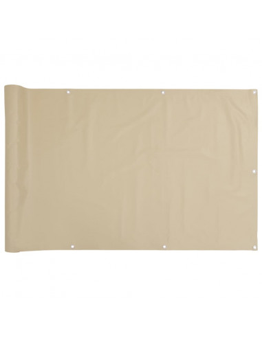 Paravento da Balcone Beige 90x500 cm in Tessuto Oxford