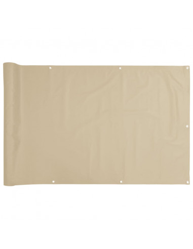 Paravento Balcone Beige 120x300 cm Tessuto Oxford