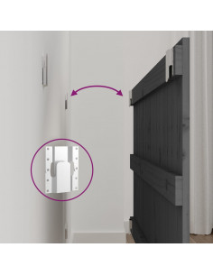 Testiera da Parete Grigia 108x3x60 cm in Legno Massello di Pino