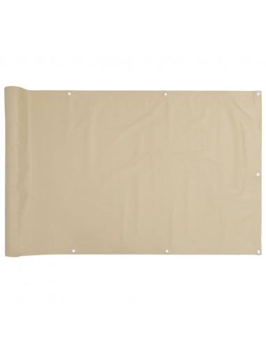Paravento Balcone Beige 120x400 cm Tessuto Oxford