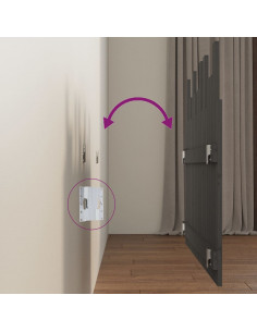 Testiera da Parete Grigia 108x3x80 cm in Legno Massello di Pino