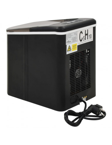 Macchina per il Ghiaccio Nera 1,4 L 15 kg / 24 h