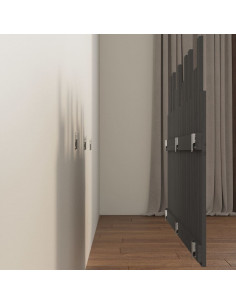 Testiera da Parete Grigia 127,5x3x80 cm Legno Massello di Pino