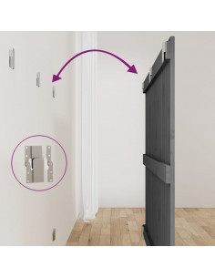 Testiera da Parete Grigia 127,5x3x90 cm Legno Massello di Pino