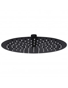 Testa Doccia a Pioggia in Acciaio Inox 25 cm Rotonda Nera 2