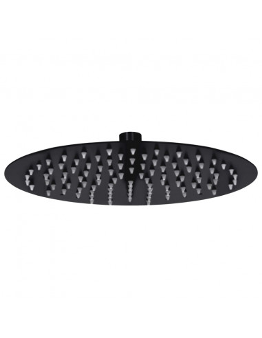 Testa Doccia a Pioggia in Acciaio Inox 25 cm Rotonda Nera