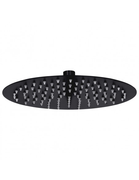 Testa Doccia a Pioggia in Acciaio Inox 25 cm Rotonda Nera