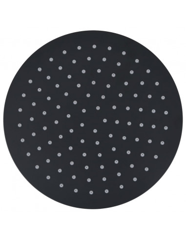 Testa Doccia a Pioggia in Acciaio Inox 25 cm Rotonda Nera