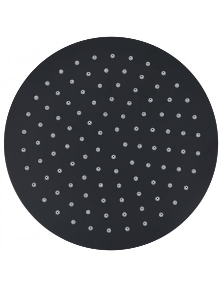 Testa Doccia a Pioggia in Acciaio Inox 25 cm Rotonda Nera