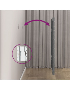 Testiera da Parete Grigia 146x3x91,5 cm Legno Massello di Pino