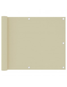 Paravento da Balcone Crema 75x300 cm Tessuto Oxford 2