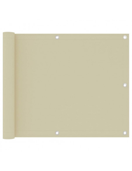 Paravento da Balcone Crema 75x300 cm Tessuto Oxford