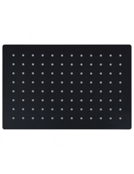 Testa Doccia a Pioggia Acciaio Inox 30x20 cm Rettangolare Nera