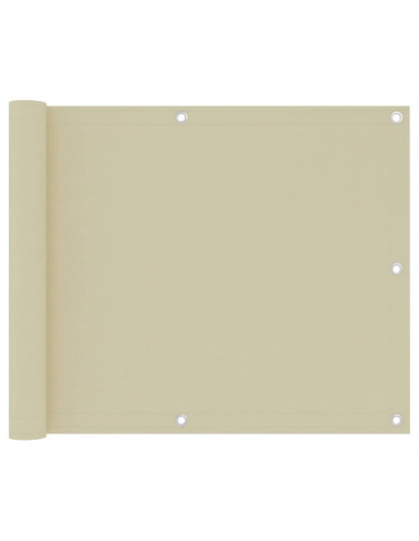 Paravento da Balcone Crema 75x500 cm Tessuto Oxford
