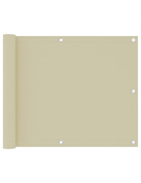 Paravento da Balcone Crema 75x500 cm Tessuto Oxford